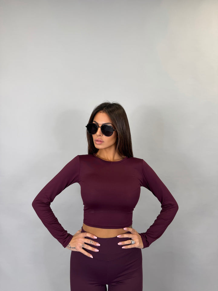 Lycra crop Bordeaux