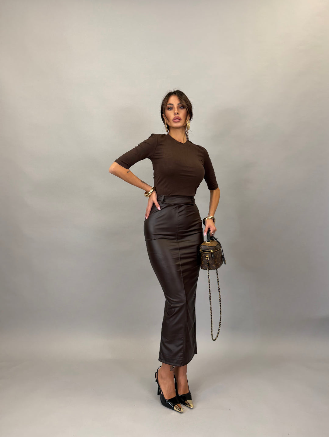 Maglia Moda Marrone