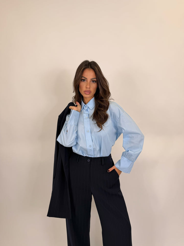 Camicia Over Office azzurra