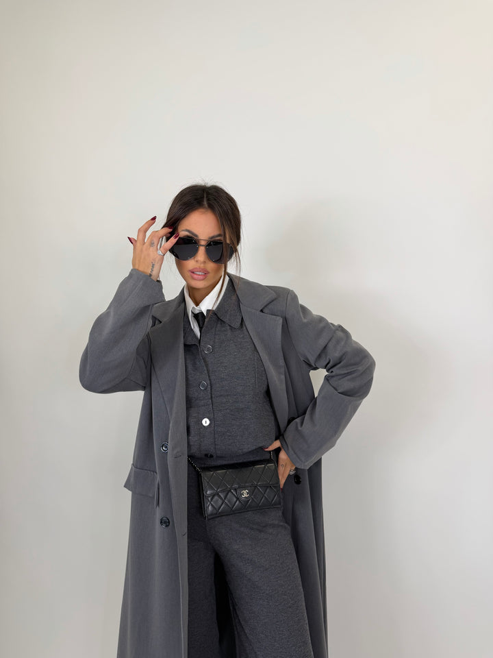 Trench Long Grigio