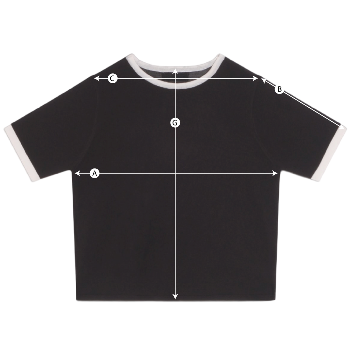 Schema misure T-SHIRT IN MAGLIA