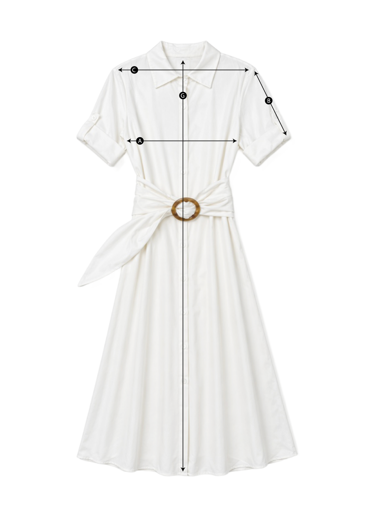 Schema misure VESTITO CHEMISIER CON CINTURA