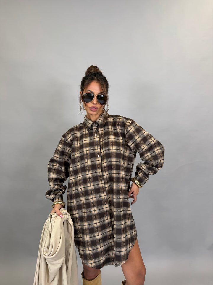 Maxi Camicia Quader