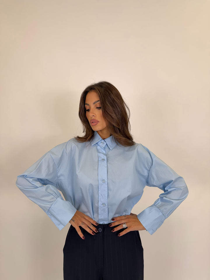 Camicia Over Office azzurra