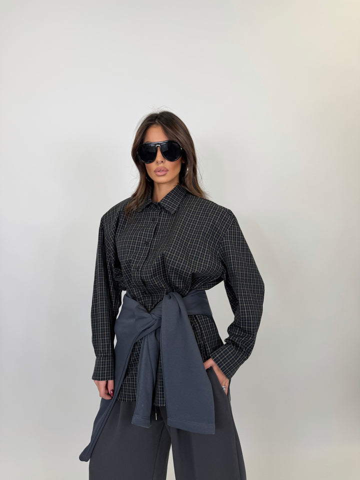 Camicia Quader Nera