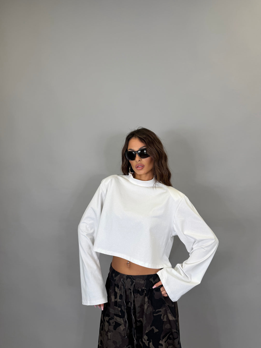 Maglia Nuvola Crop Bianca
