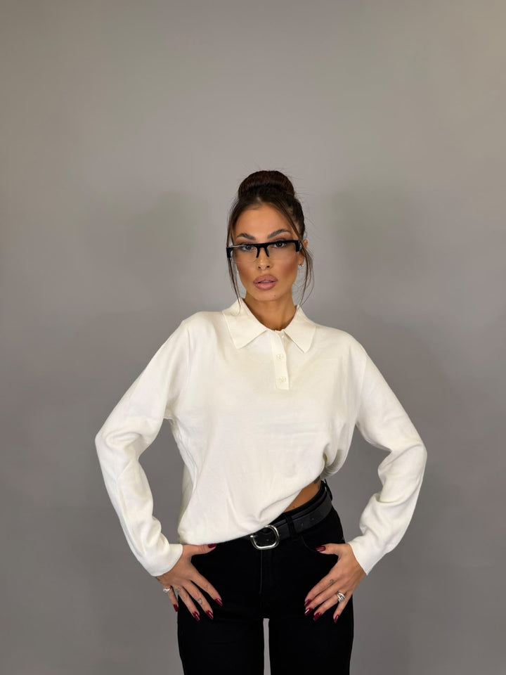 Pull Polo University Bianco