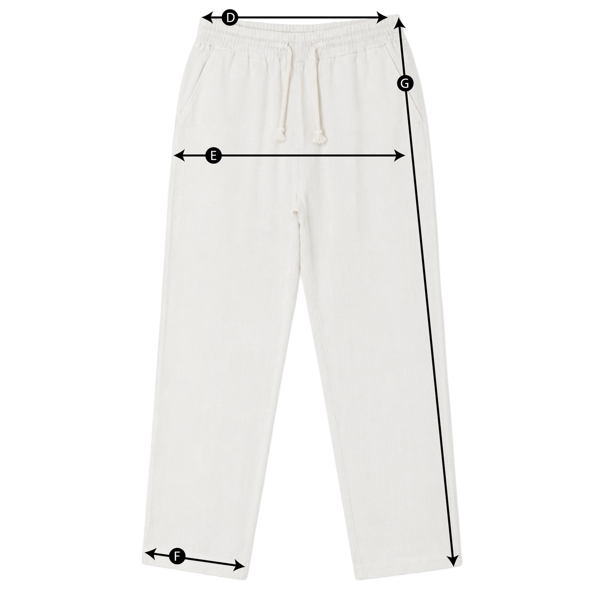 Schema misure PANTALONI IN LINO