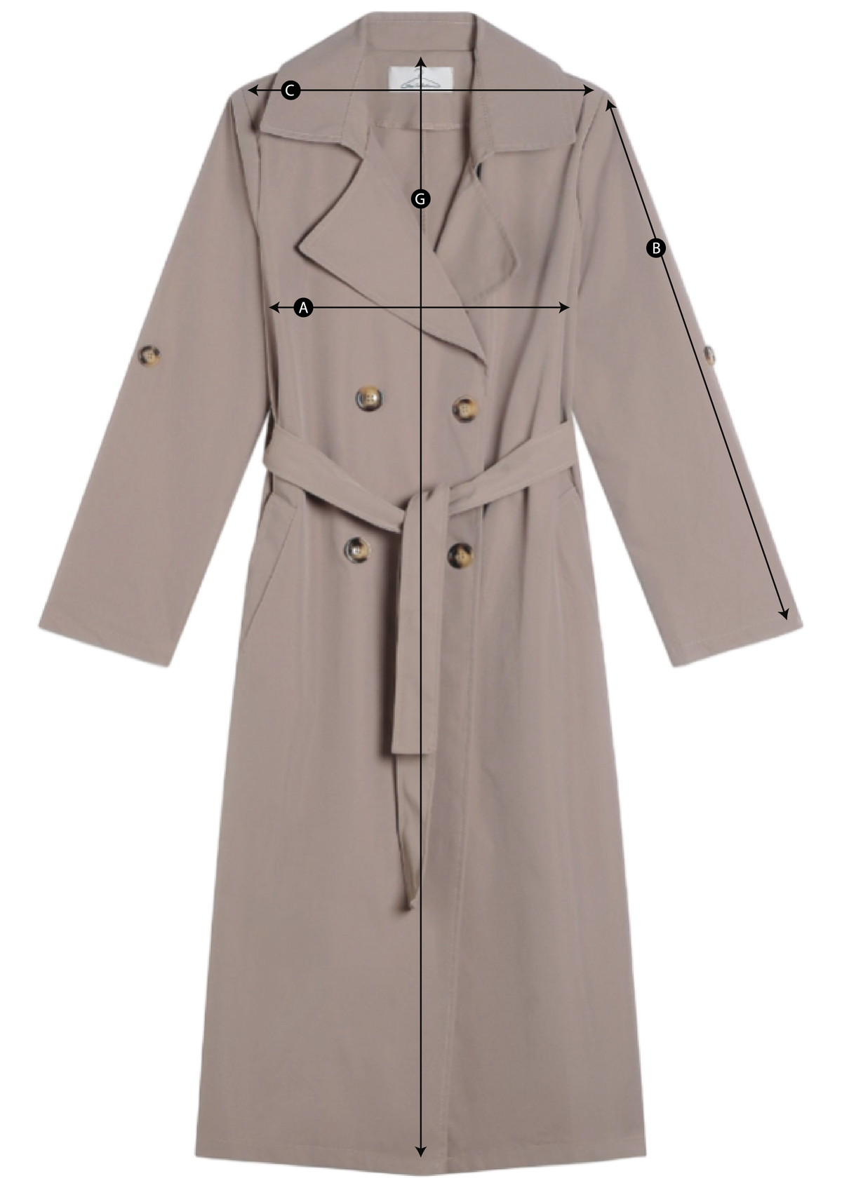 Schema misure TRENCH DONNA