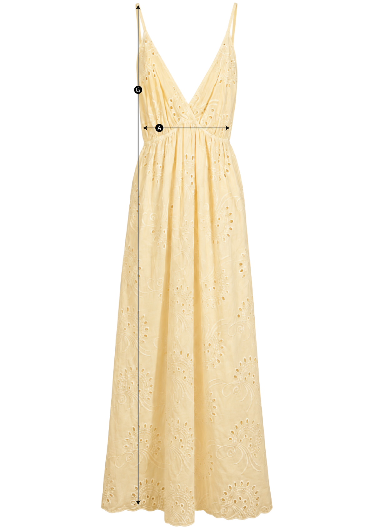 Schema misure VESTITO LUNGO CON SPALLINE
