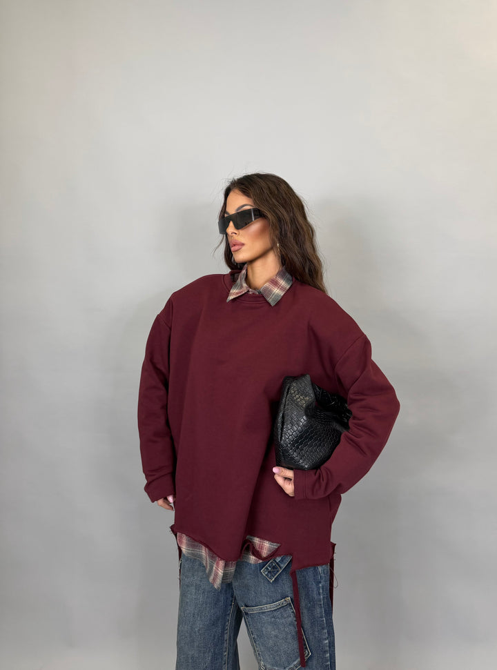 Felpa Fuoristrada Bordeaux