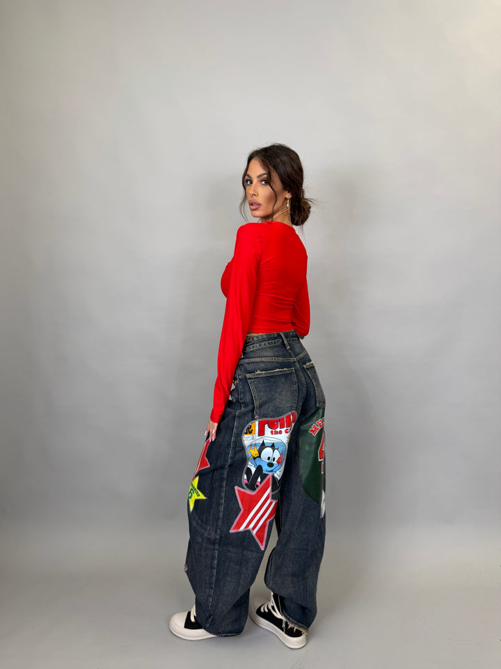 Maglia Crop Lycra Rossa