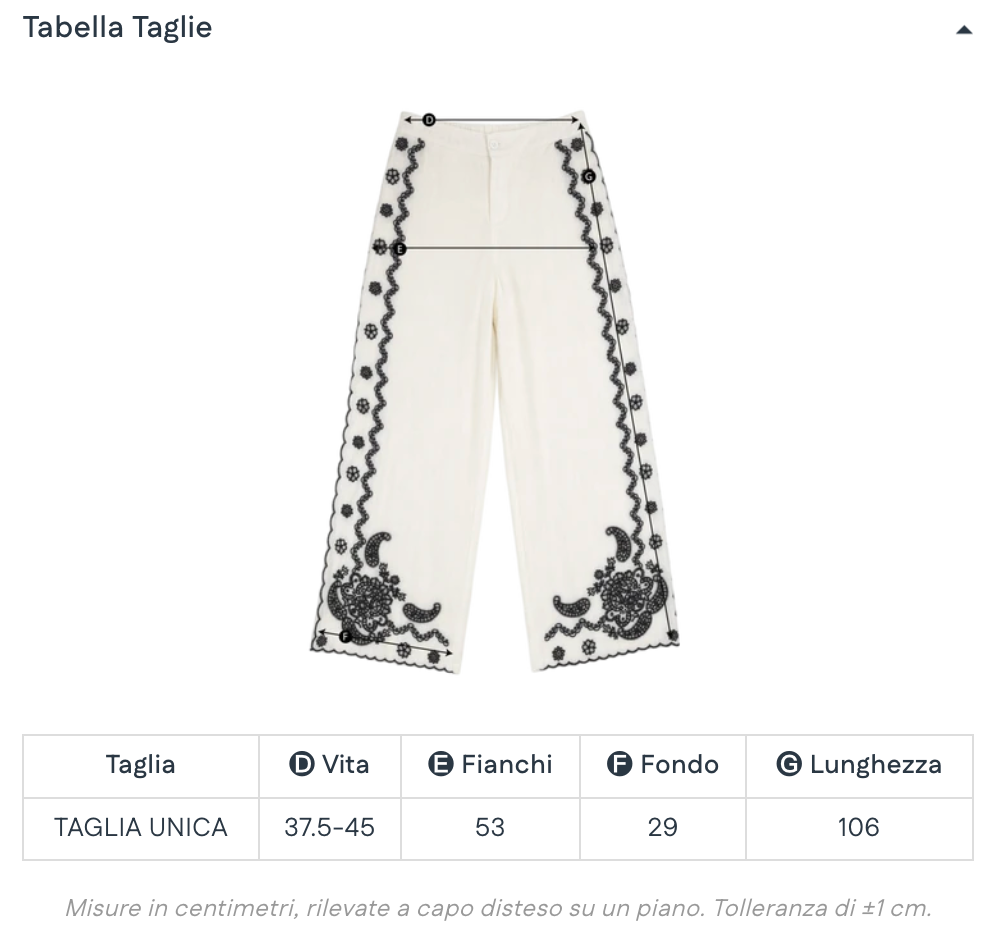 PANTALONI CON RICAMI E LINO