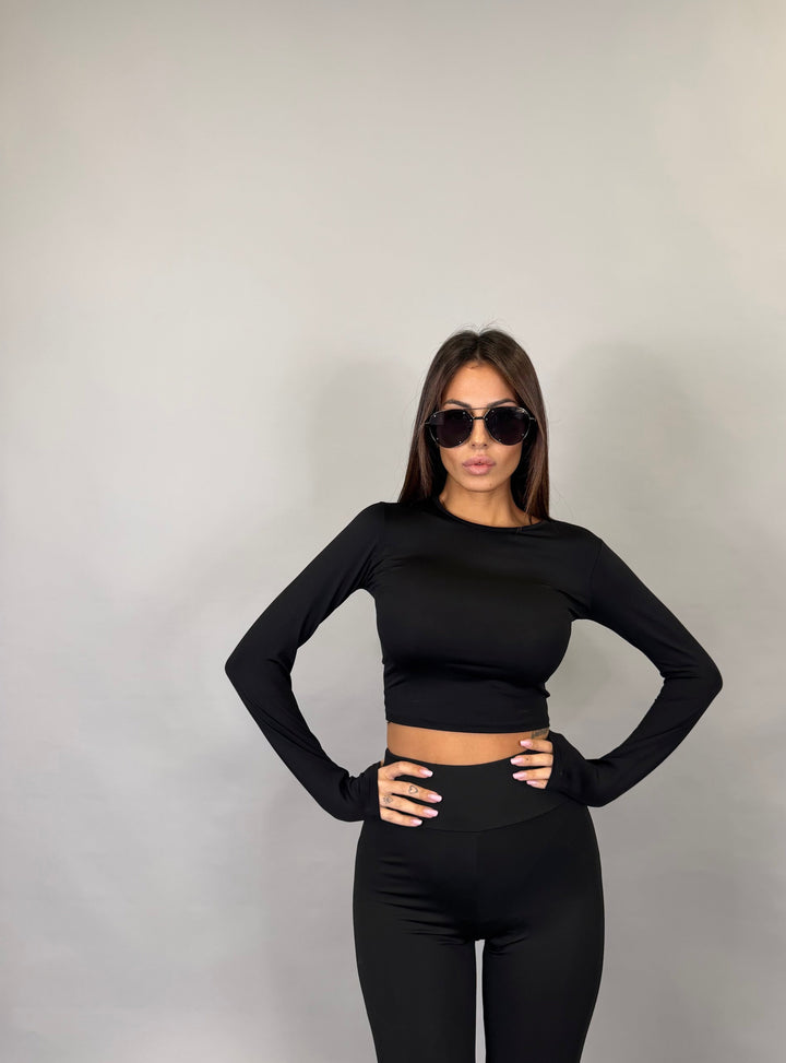 Lycra crop Nera