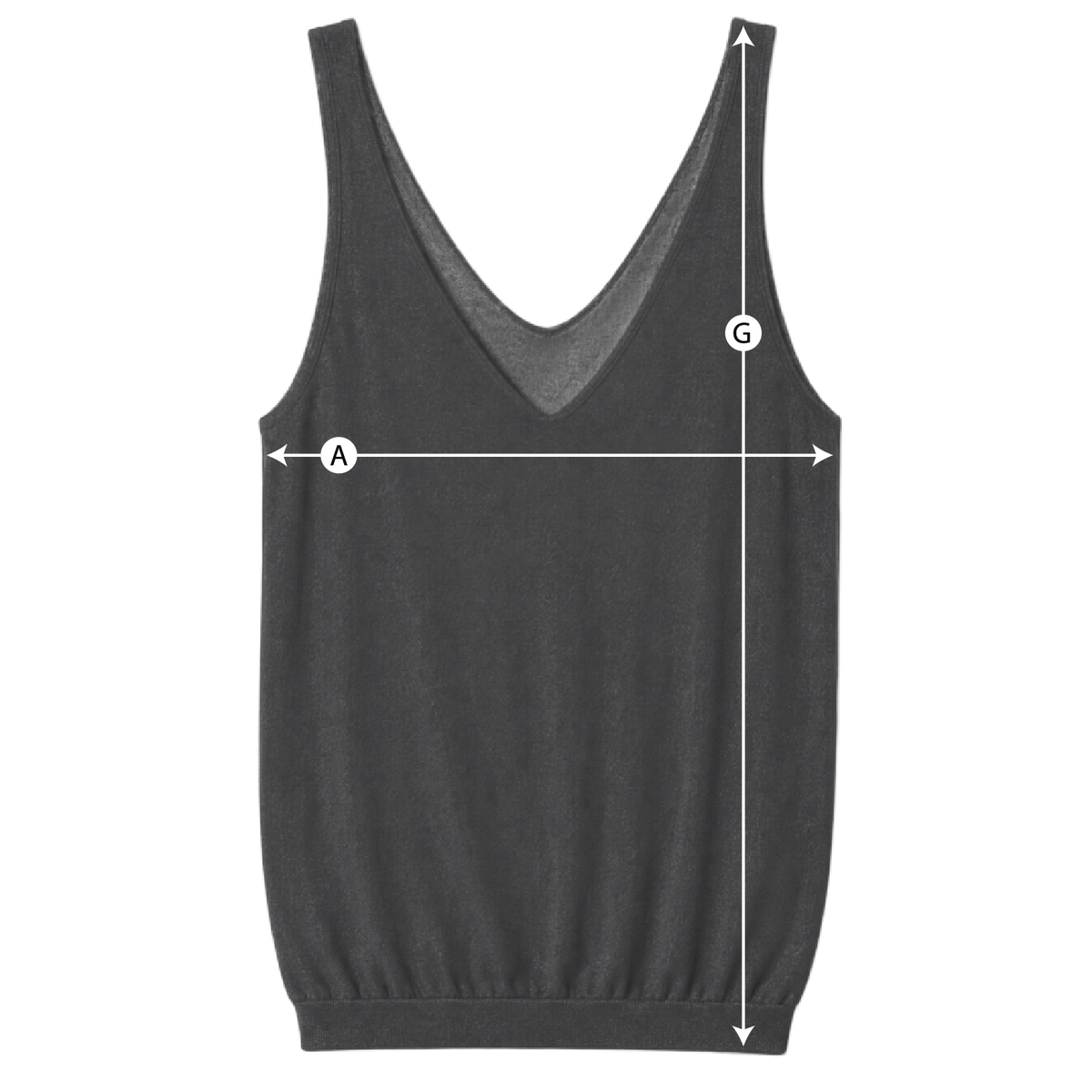 Schema misure TOP IN MAGLIA DONNA
