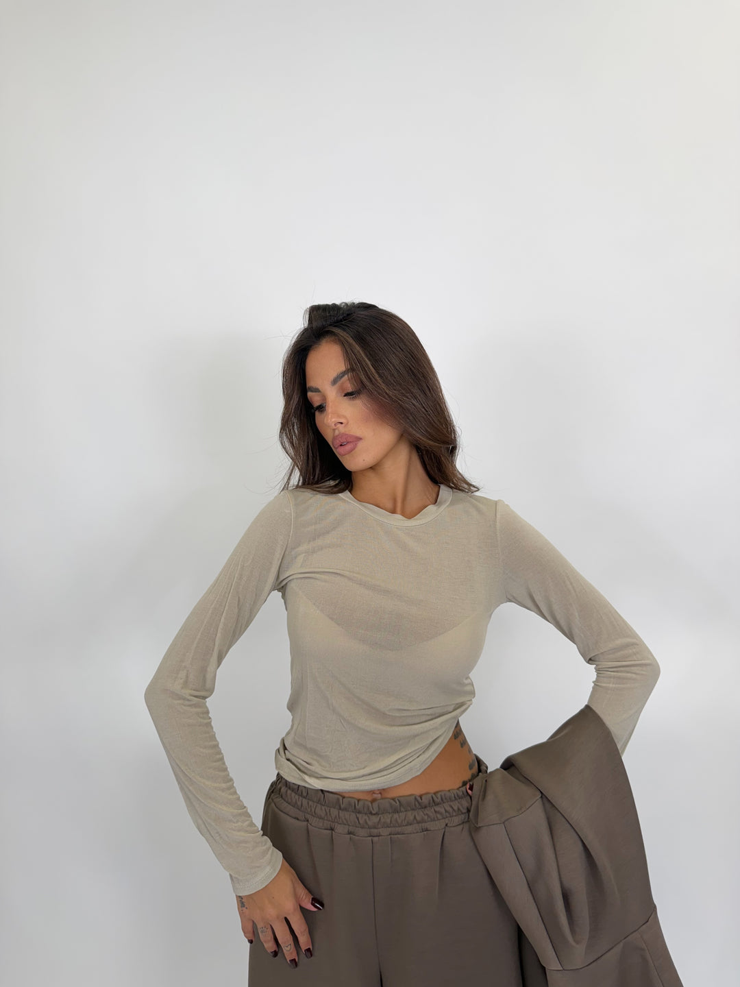 Maglia Blend Tortora