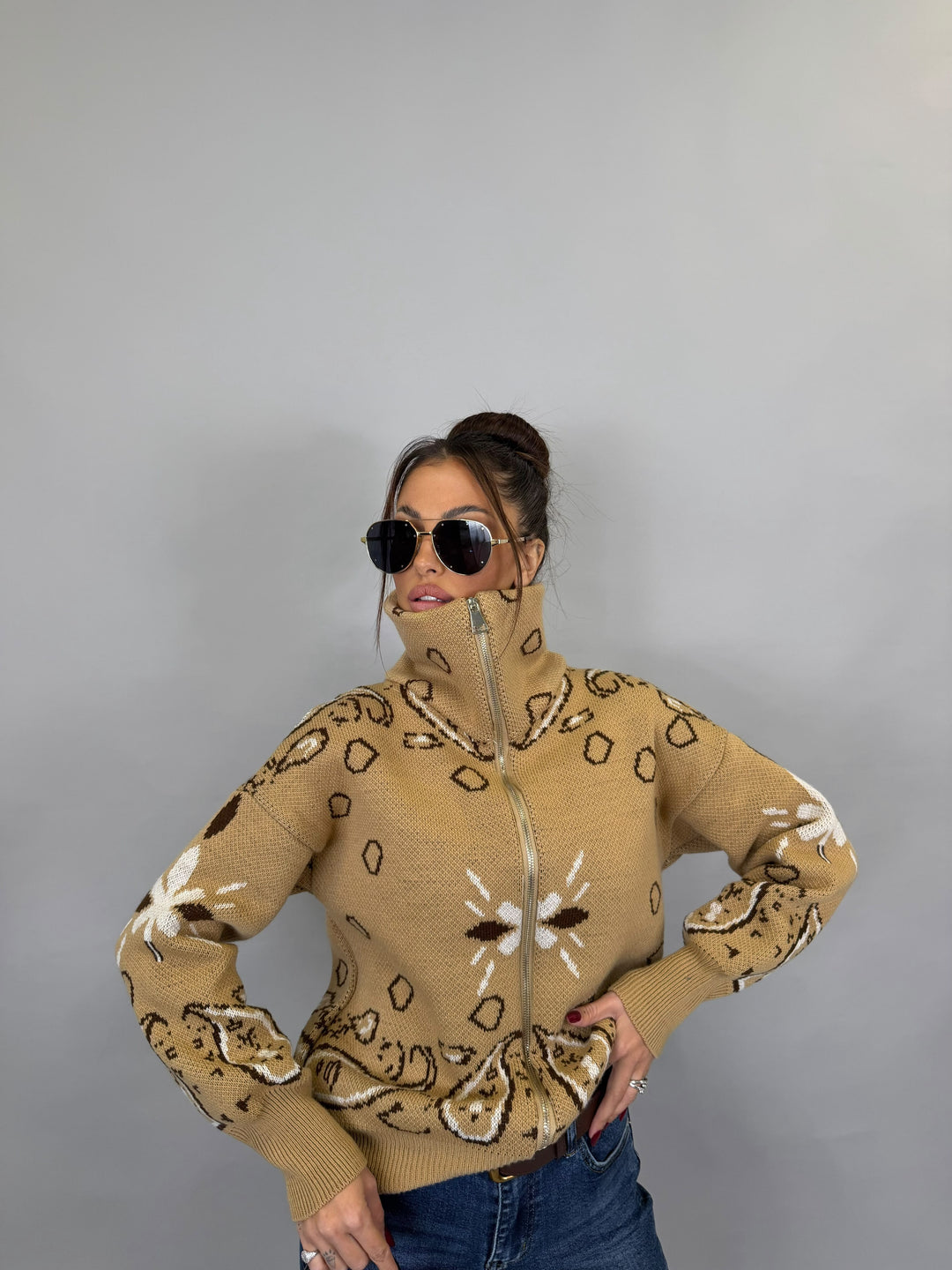 Pull Zip Alpi Beige