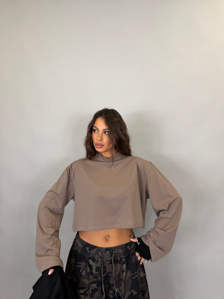 Maglia Nuvola Crop Fango