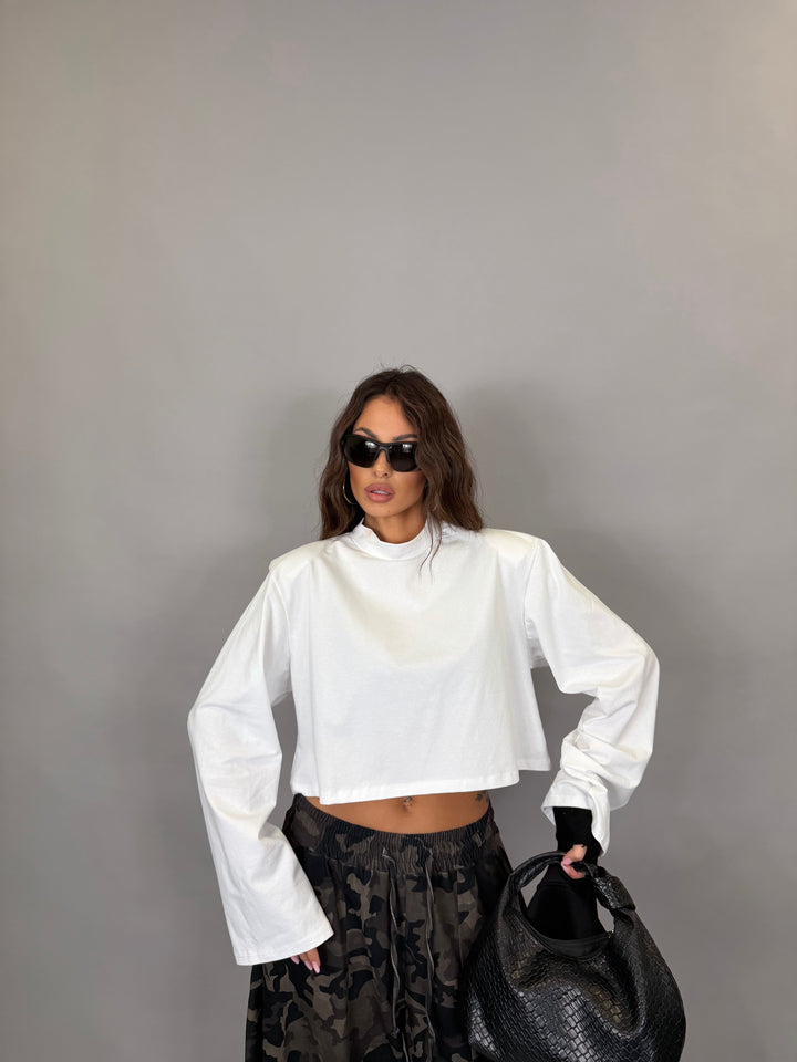 Maglia Nuvola Crop Bianca