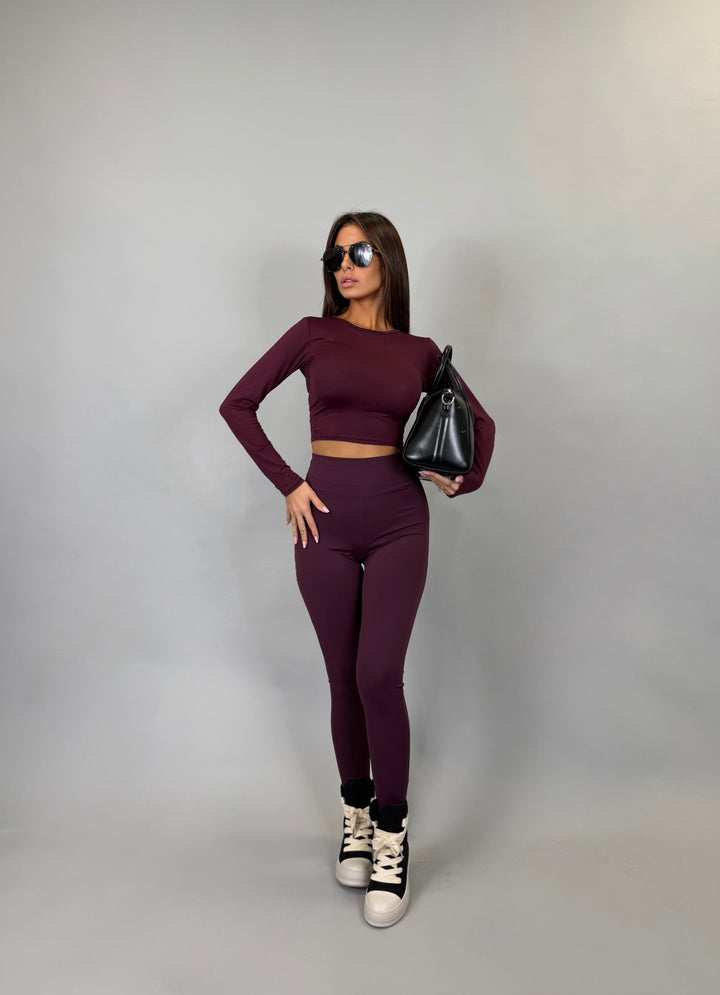 Lycra crop Bordeaux