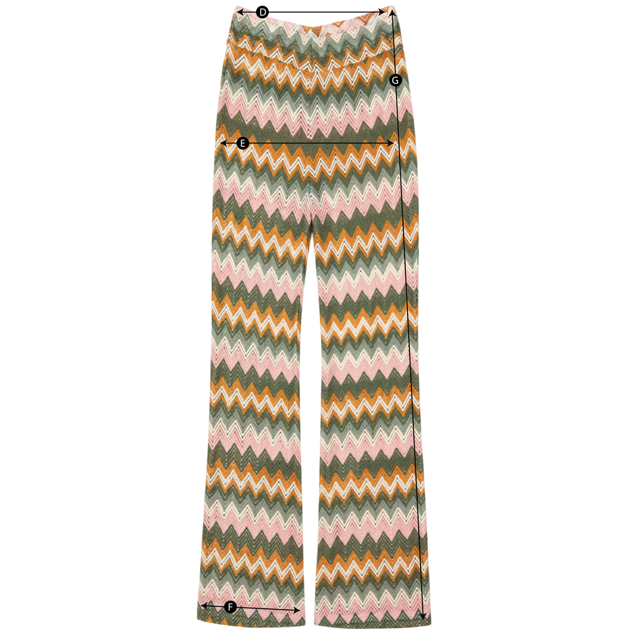Schema misure PANTALONE IN MAGLIA MULTICOLOR