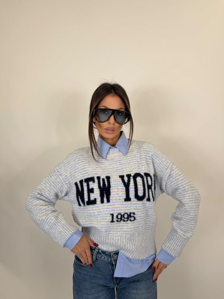 Pull NY Azzurro