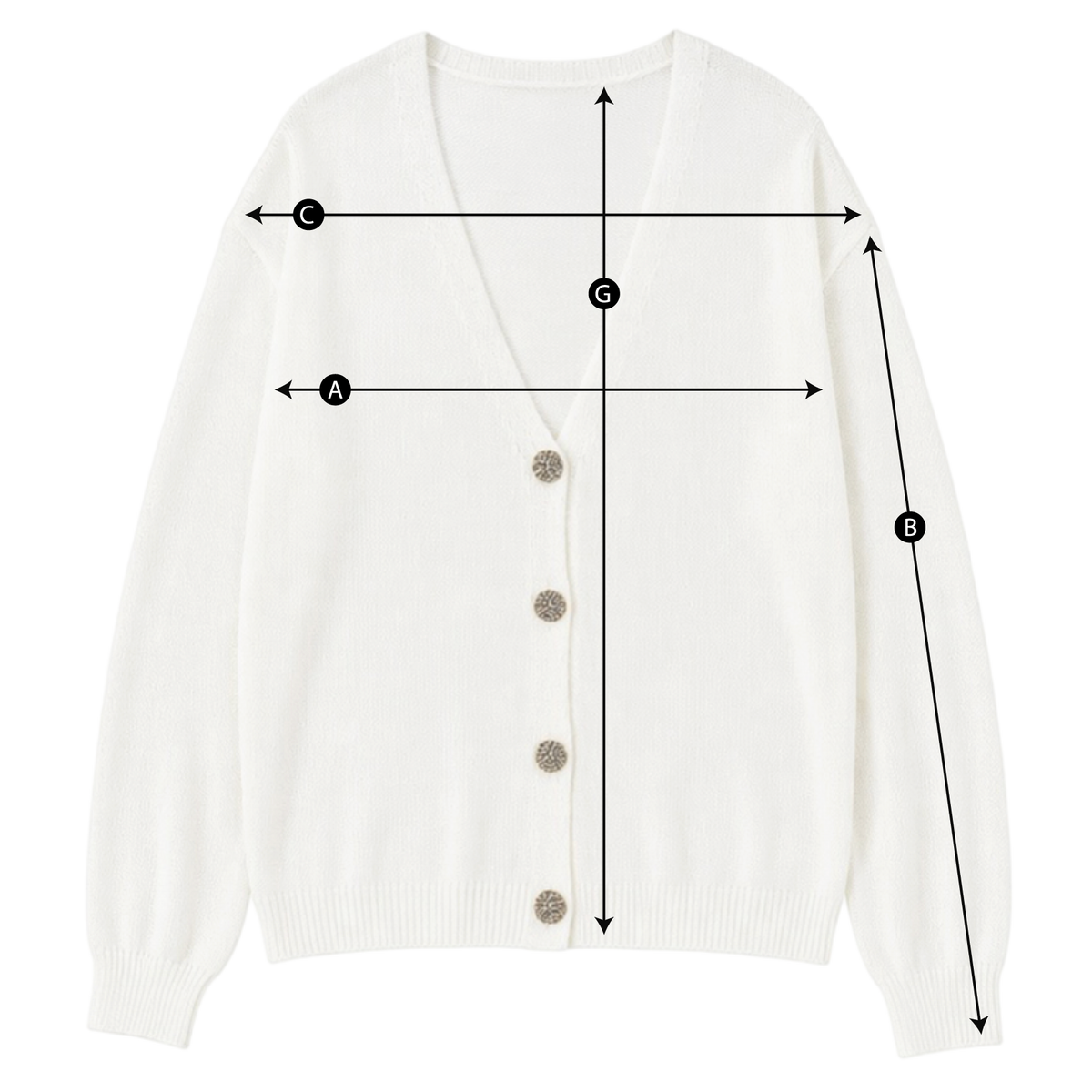 Schema misure CARDIGAN IN MAGLIA