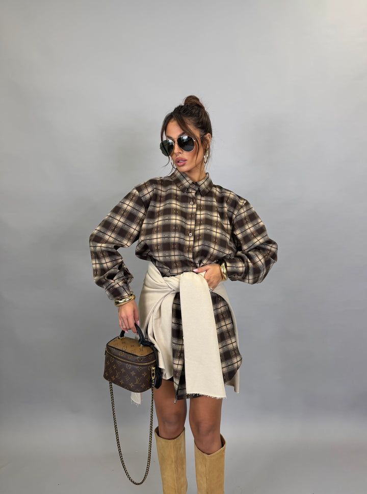 Maxi Camicia Quader