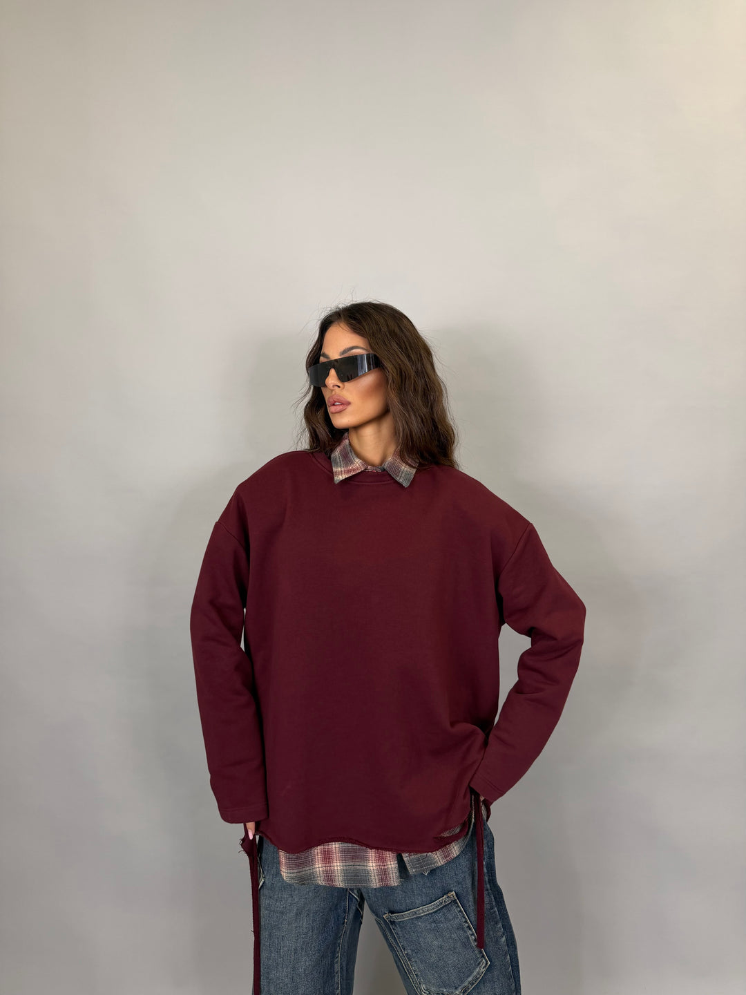 Felpa Fuoristrada Bordeaux