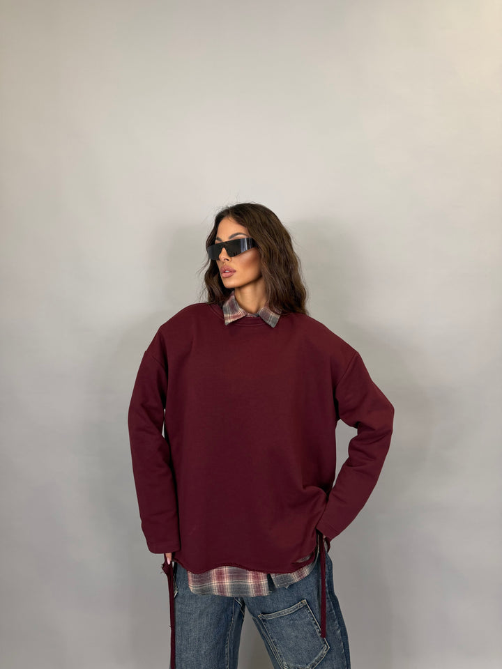 Felpa Fuoristrada Bordeaux