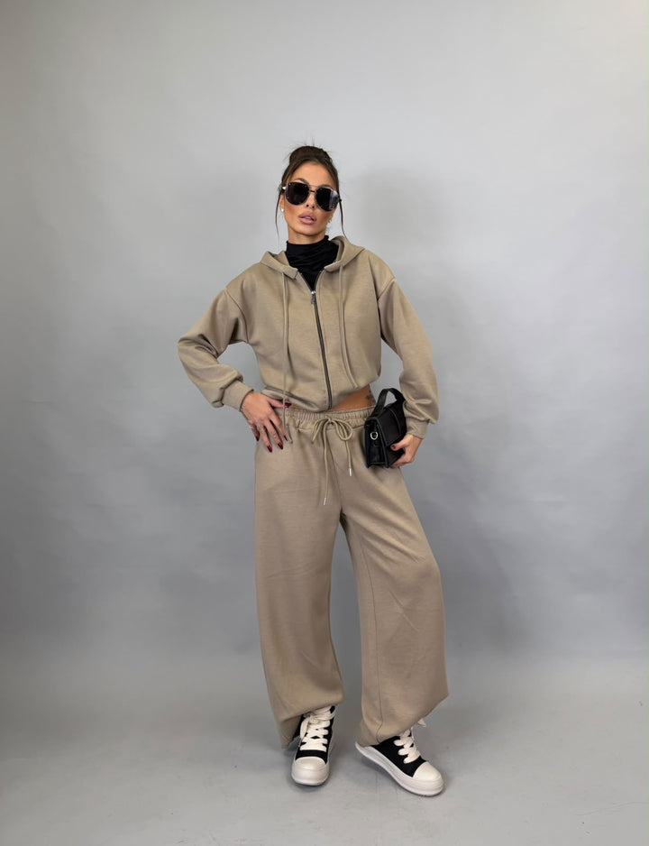 Felpa Boubble zip Fango