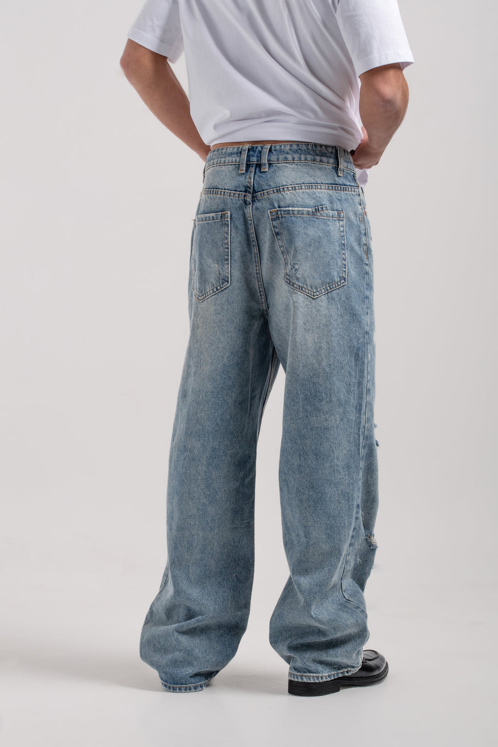 Jeans Baggy Fit Uomo Strappati