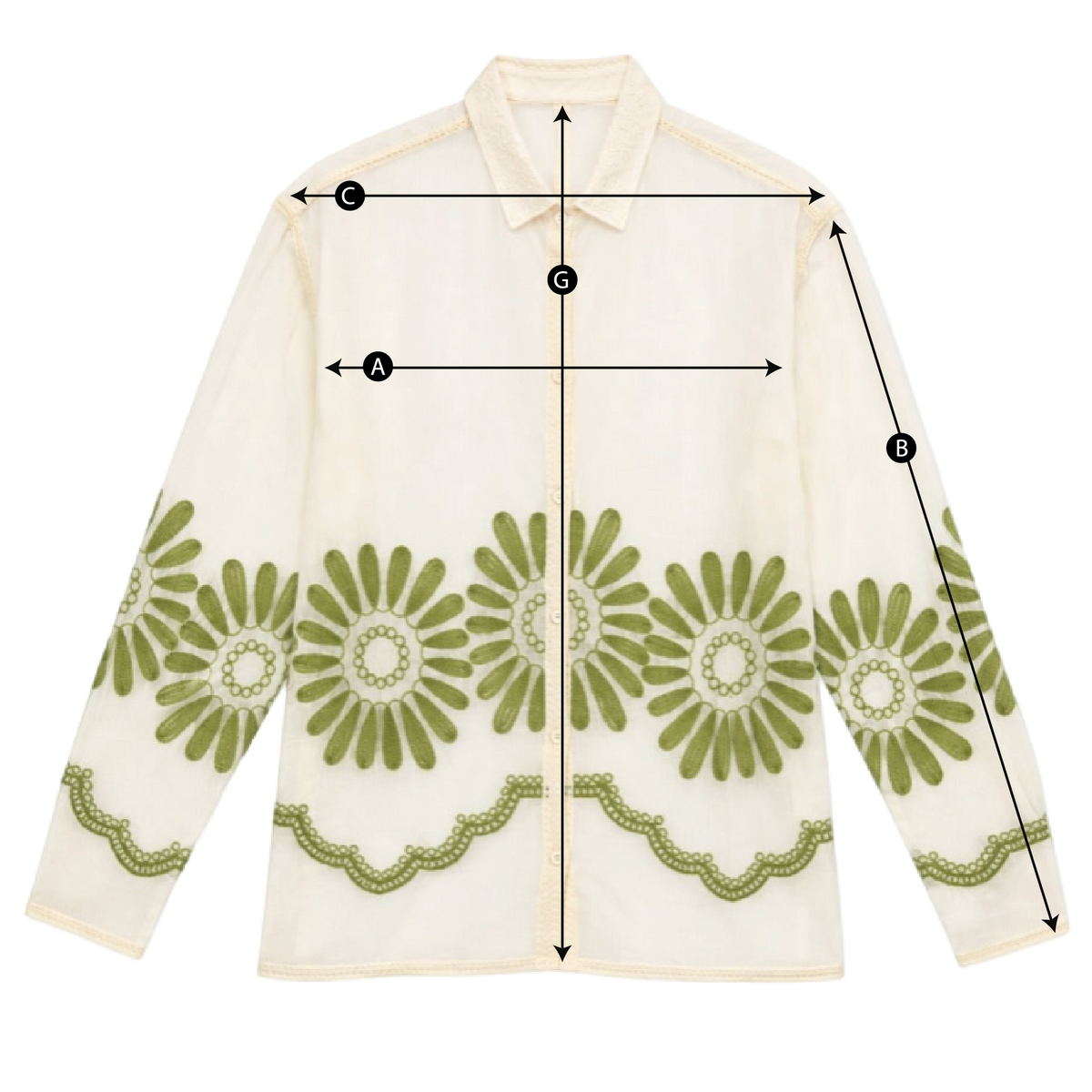 Schema misure BLUSA RICAMATA