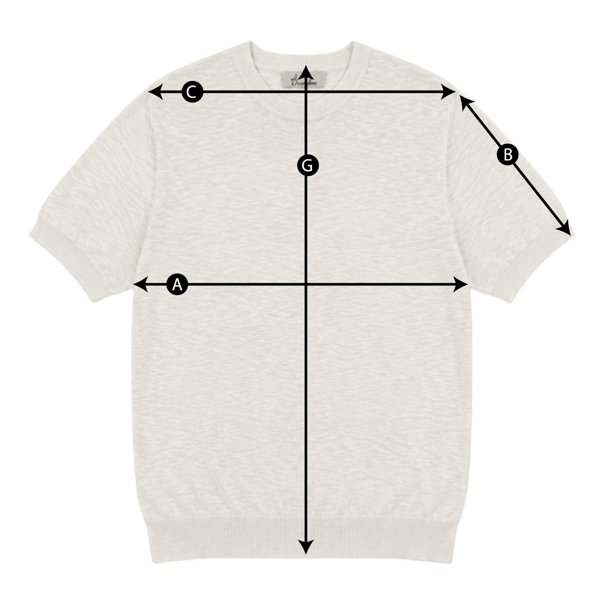 Schema misure MAGLIETTA MEZZA MANICA FIAMMATA IN MAGLIA