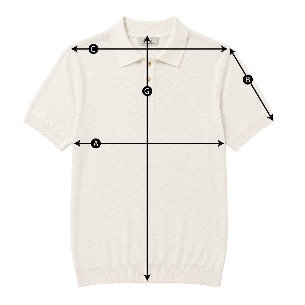 Schema misure POLO MEZZA MANICA FIAMMATA IN MAGLIA