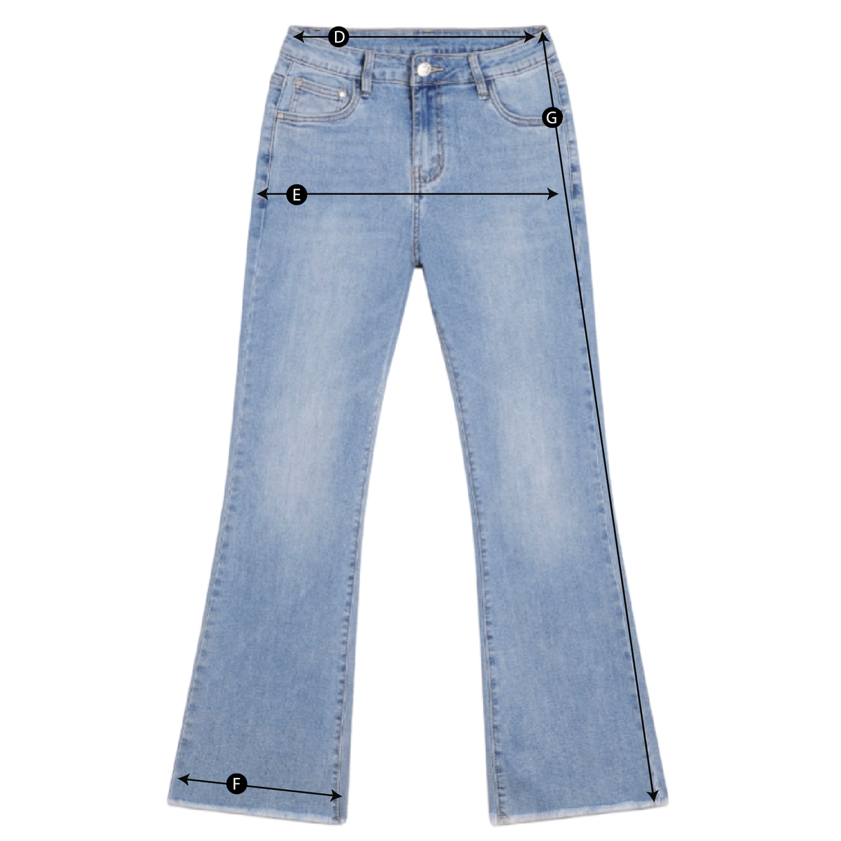 Schema misure JEANS ZAMPETTA SFRANGIATI DONNA