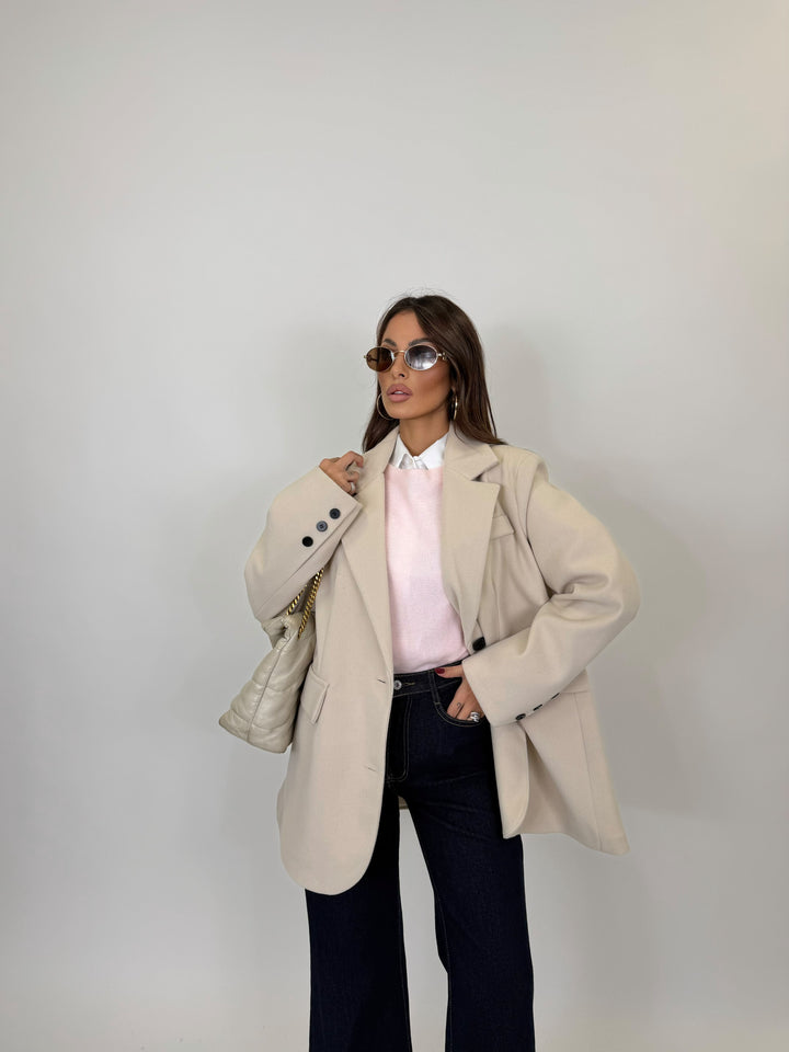Giacca Panno Beige