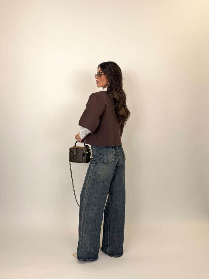 Pull Botton Marrone