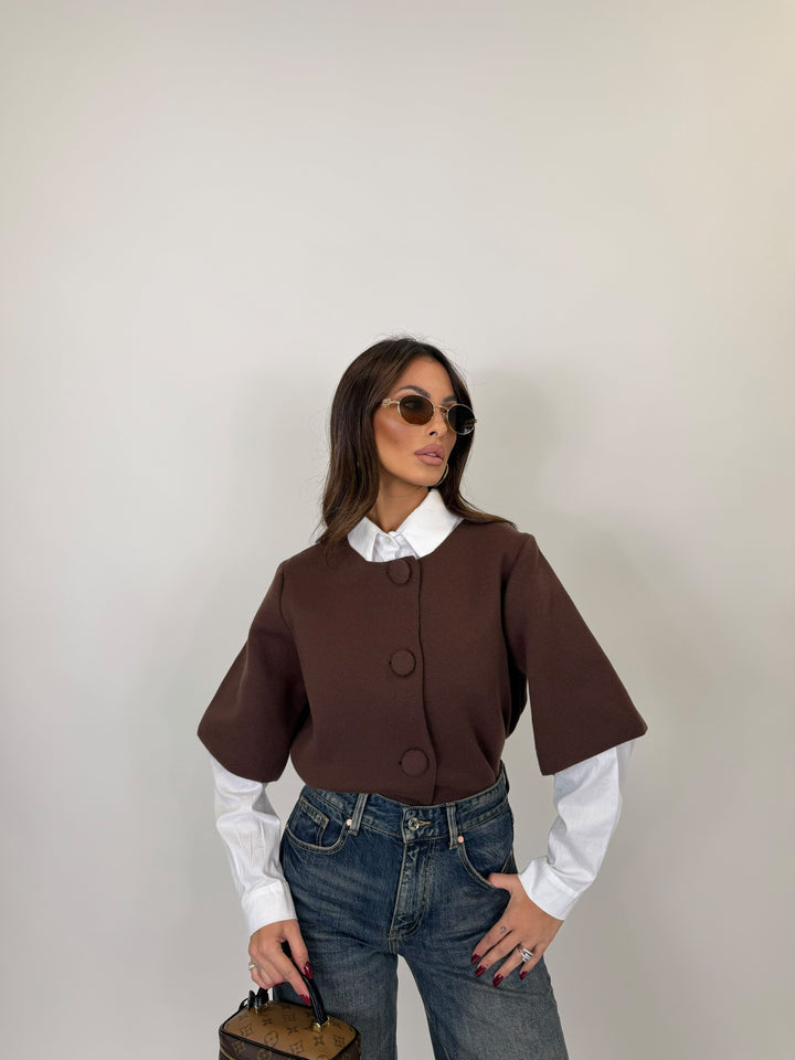 Pull Botton Marrone