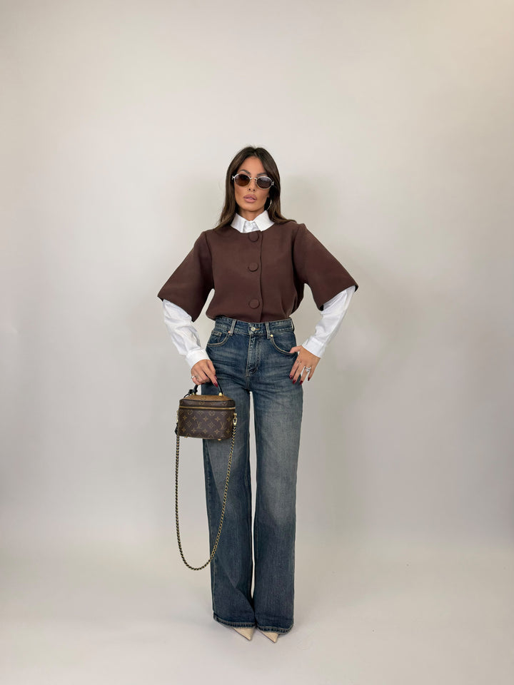 Pull Botton Marrone